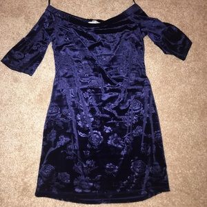 Velvet navy blue dress